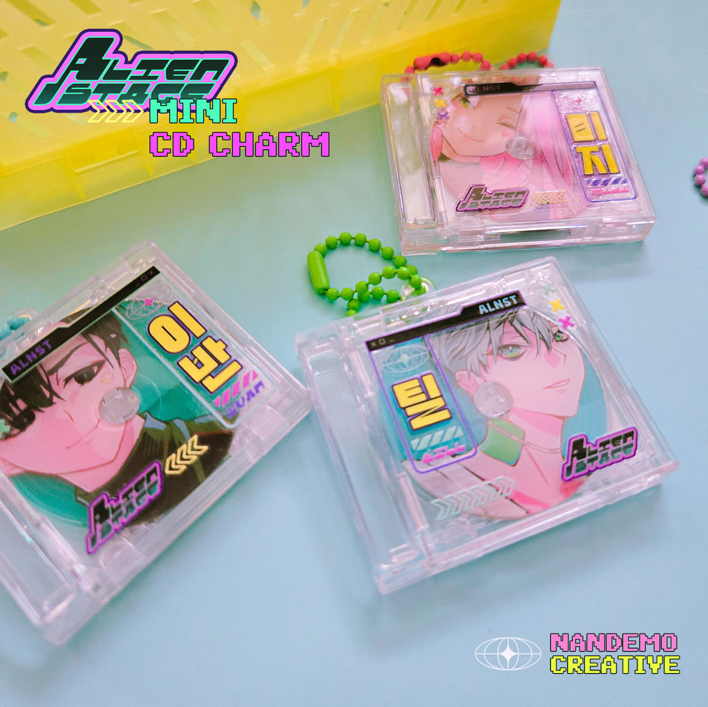 Alien Stage - Mini CD Charm Acrylic Keychain Trinket Y2K Aesthetic Openable Mini CD Case
