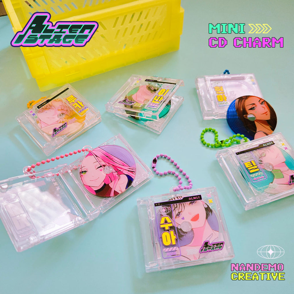 Alien Stage - Mini CD Charm Acrylic Keychain Trinket Y2K Aesthetic Openable Mini CD Case