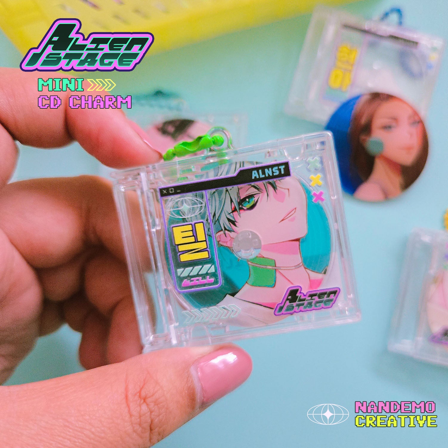 Alien Stage - Mini CD Charm Acrylic Keychain Trinket Y2K Aesthetic Openable Mini CD Case