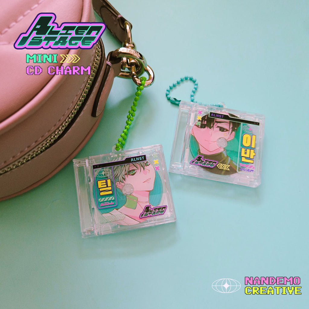 Alien Stage - Mini CD Charm Acrylic Keychain Trinket Y2K Aesthetic Openable Mini CD Case