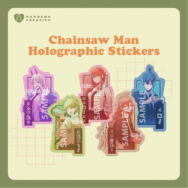Chainsaw Man Anime Holographic Stickers