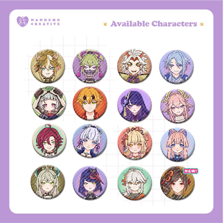 Genshin Impact Inazuma Matte Glitter 1.25 Button Pin