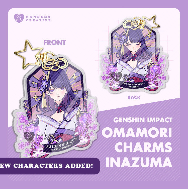 Genshin Impact Inazuma Omamori Charm Acrylic Keychain