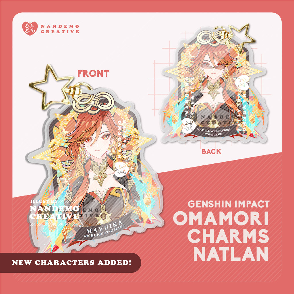 Genshin Impact Cute Omamori Japanese Goodluck Charms Natlan Keychain