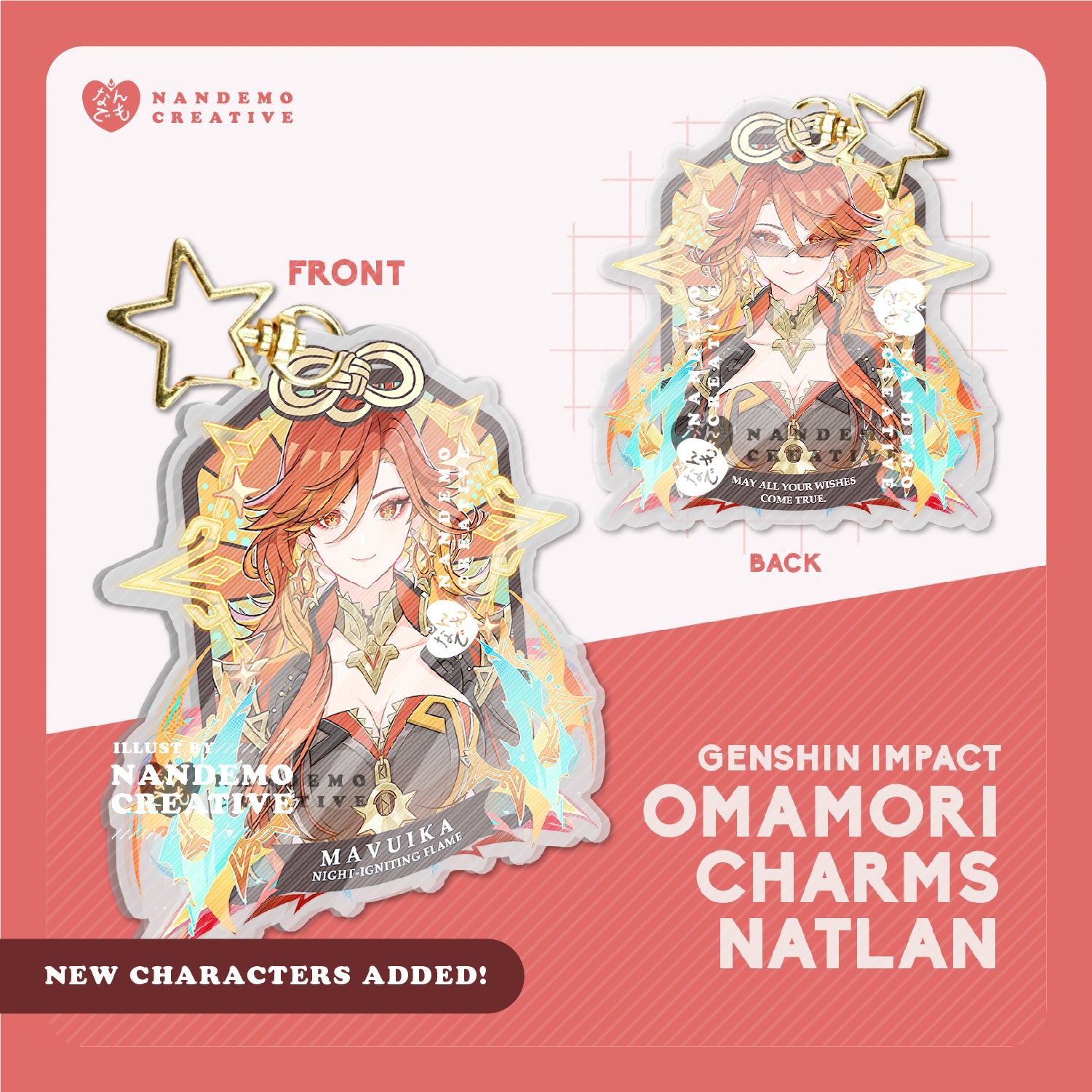 Genshin Impact Cute Omamori Japanese Goodluck Charms Natlan Keychain