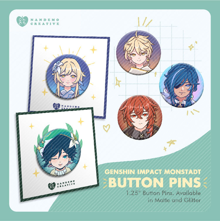 Genshin Impact Mondstadt 1.25 inch Button Pin