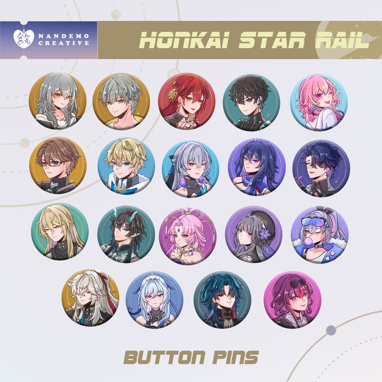 HSR Button Pins Holo