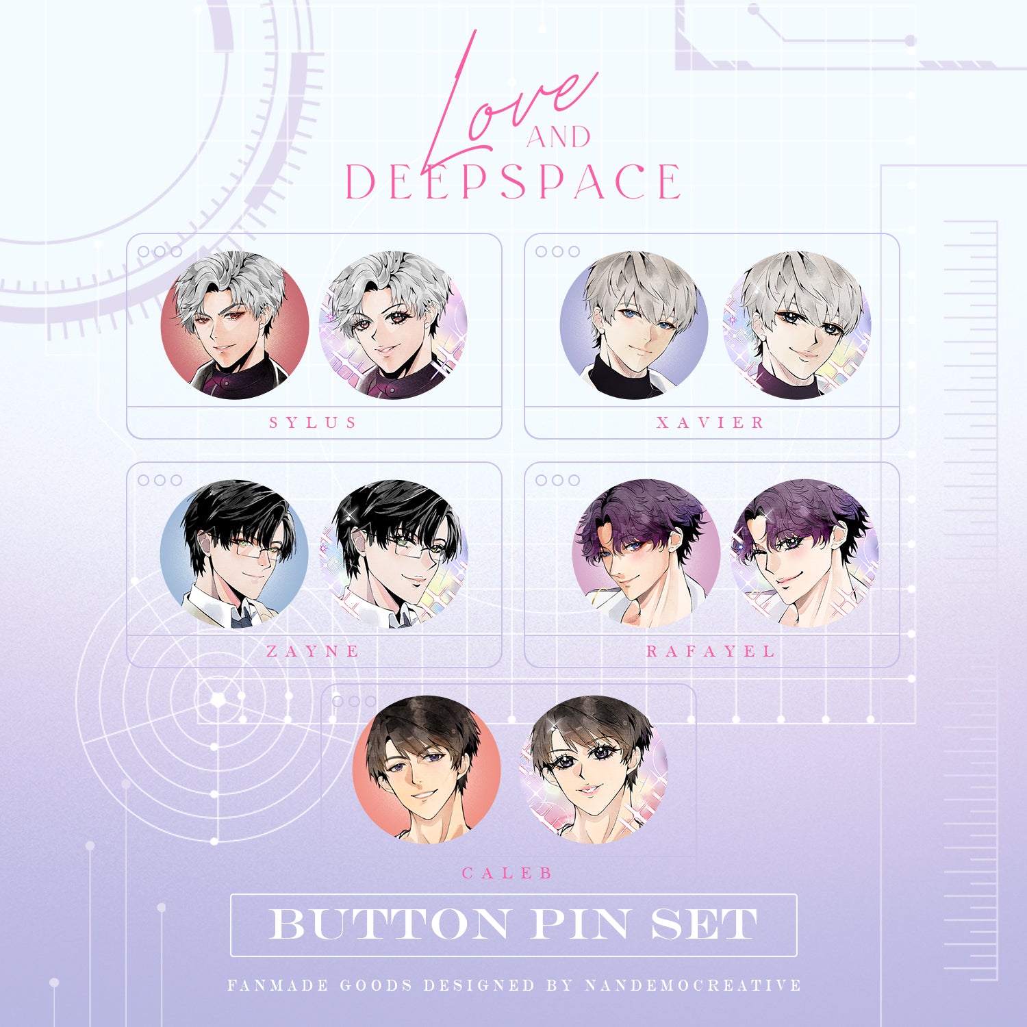 Love and Deepspace LADS - Button Pin Set
