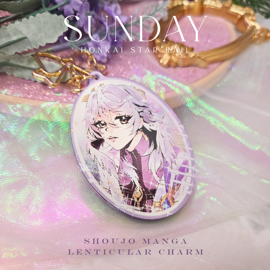 Shoujo Manga inspired lenticular charm - Himmel, Jinshi, HSR Sunday