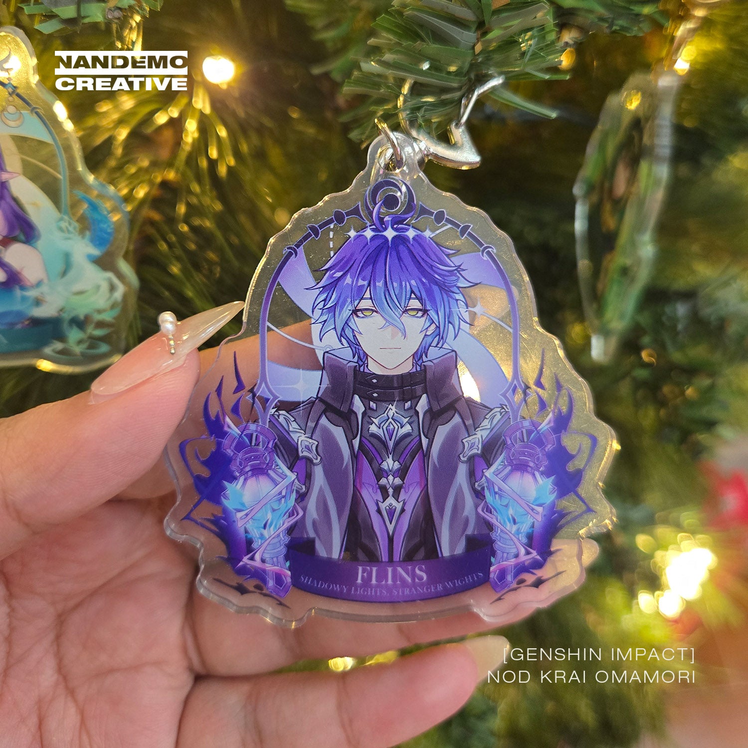 Genshin Impact Cute Omamori Japanese Goodluck Charms Nod Krai Characters Acrylic Keychain