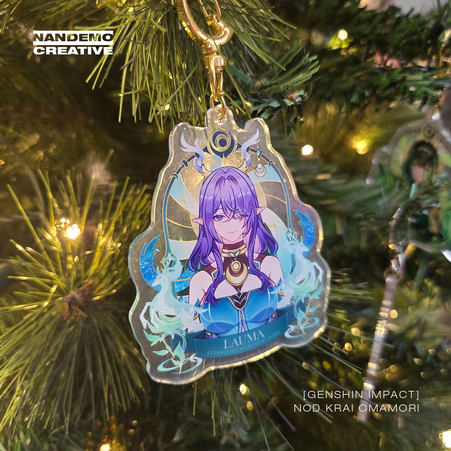 Genshin Impact Cute Omamori Japanese Goodluck Charms Nod Krai Characters Acrylic Keychain