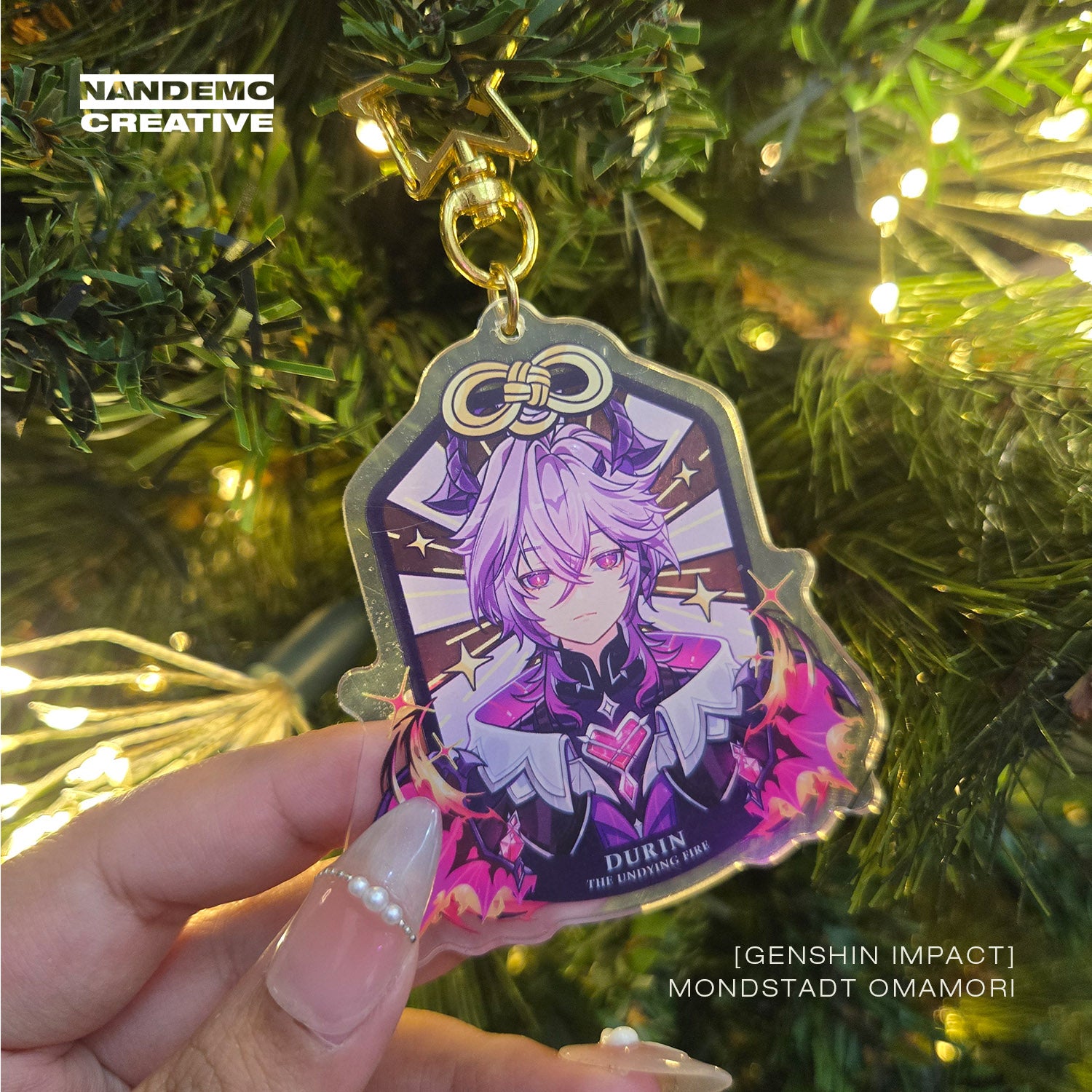 Genshin Impact Cute Omamori Japanese Goodluck Charms Nod Krai Characters Acrylic Keychain