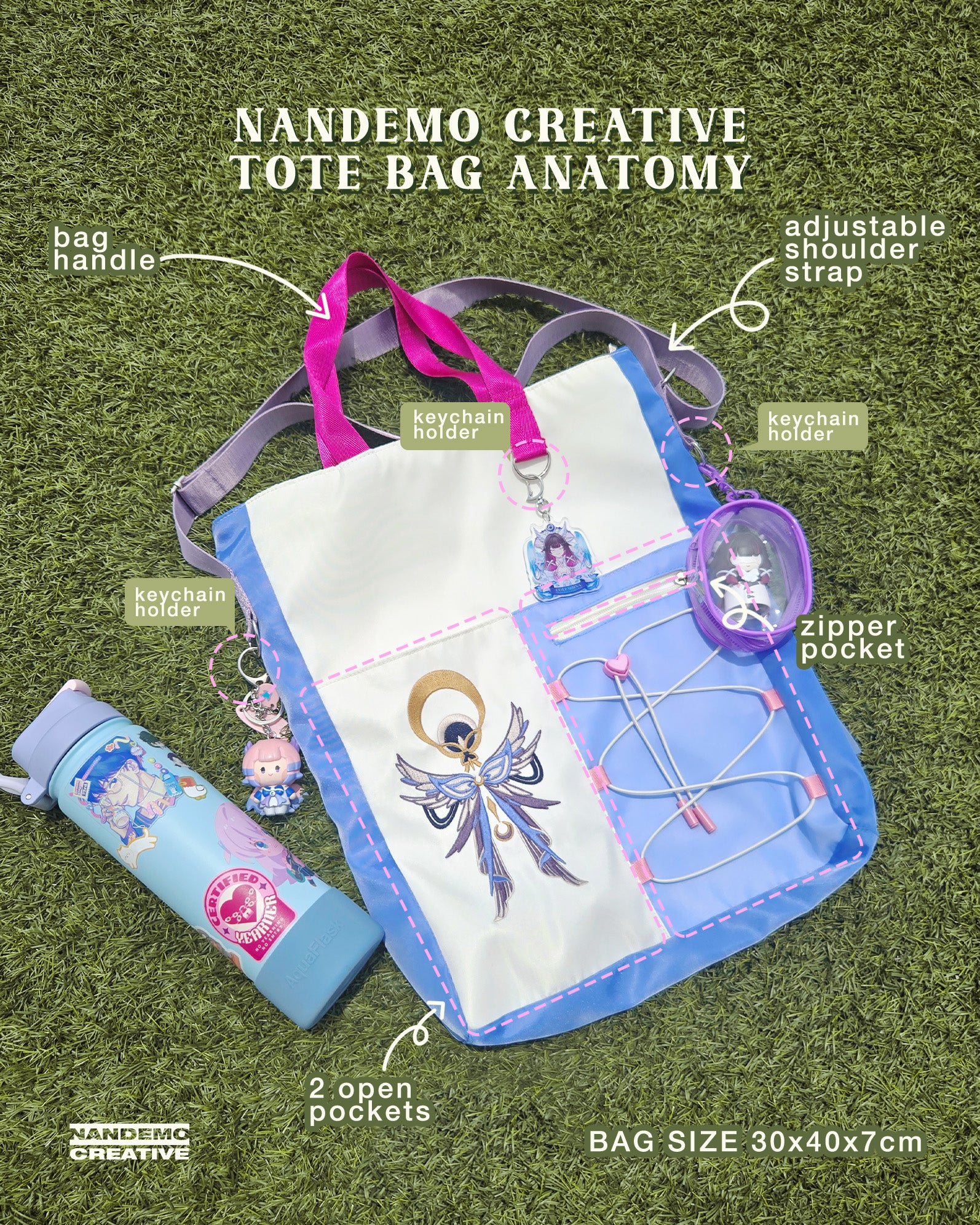 Embroidered Tote Bag - Genshin Impact and ORV PRE-ORDER