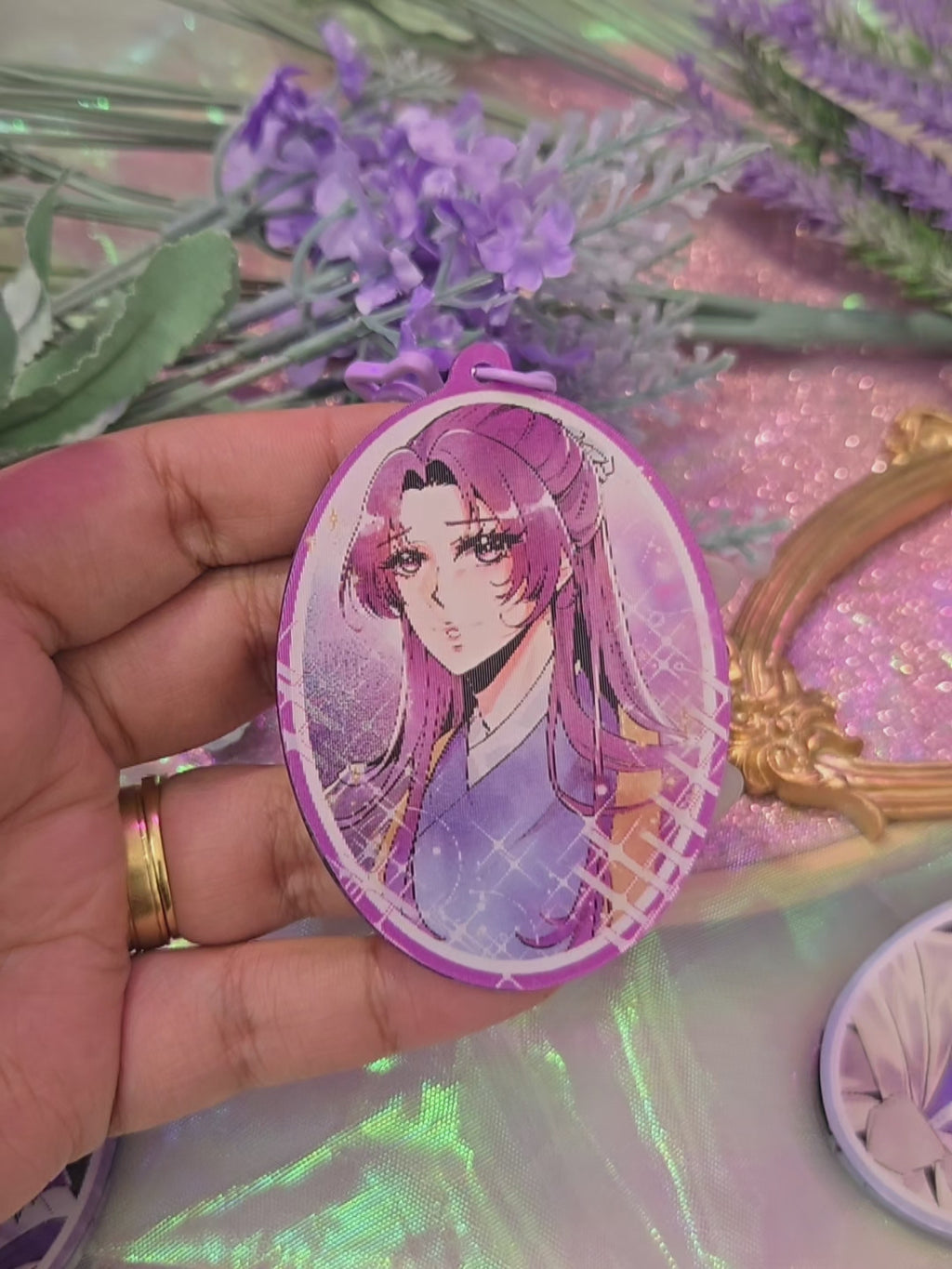 Shoujo Manga inspired lenticular charm - Himmel, Jinshi, HSR Sunday