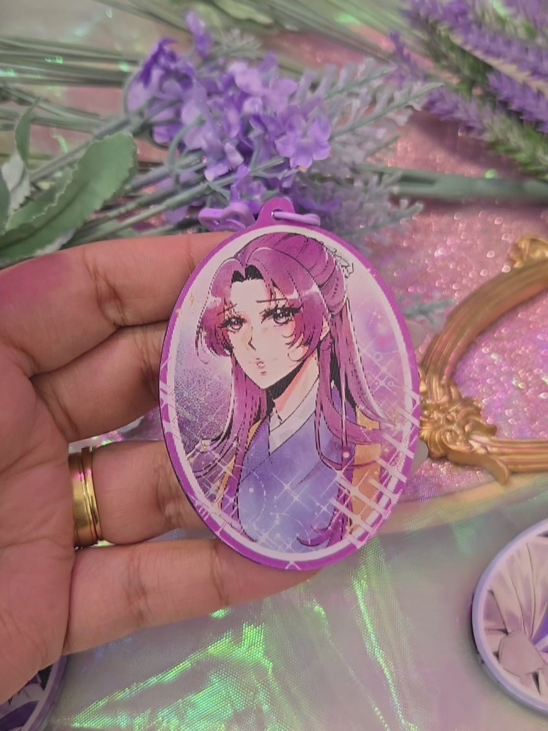 Shoujo Manga inspired lenticular charm - Himmel, Jinshi, HSR Sunday